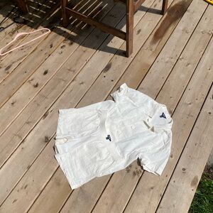 Allbirds Cream Button-Up Shirt with Shorts